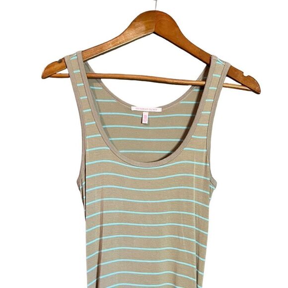 Victoria’s Secret light brown and blue maxi dress. Size xs shirt - Picture 2 of 10